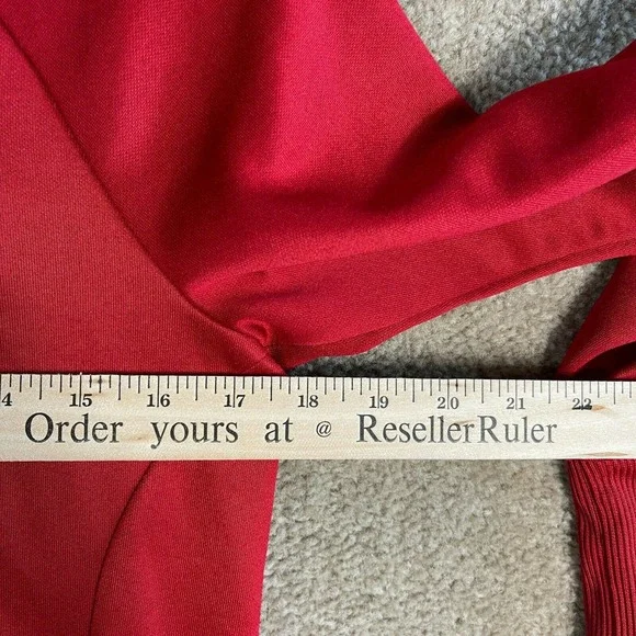 Adidas Track Jacket Youth Boys Size Large L Red Full Zip Hooded Zipped Pockets - Picture 6 of 8